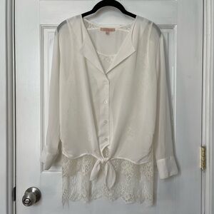 Gibson Latimer | Sheer lace blouse